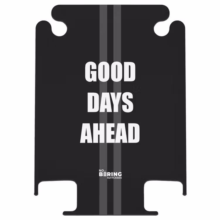CaseSwap - Black background with gray center lanes and text Good Days Ahead — 1