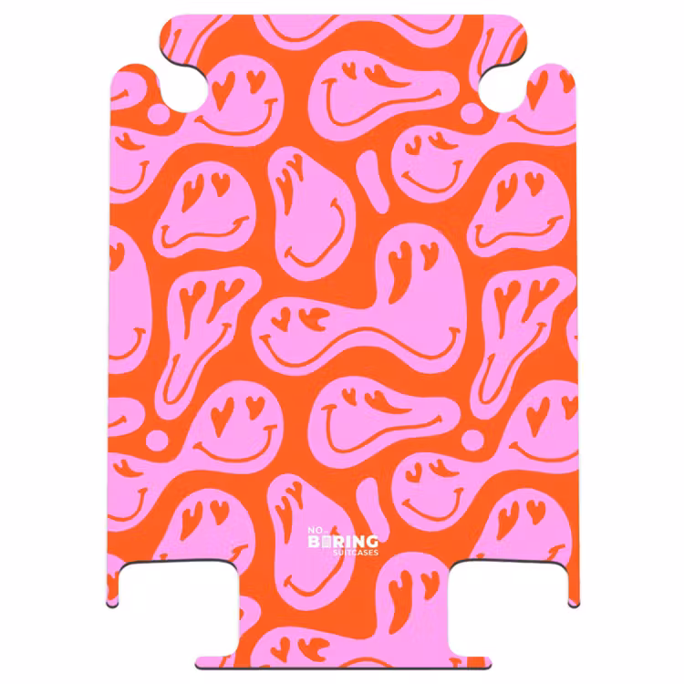 CaseSwap™ - Abstract smiley face figures with heart eyes on red and pink — 1