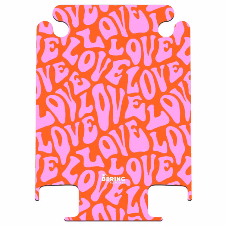 CaseSwap - Repeating 'LOVE' pattern in pink on red — 1