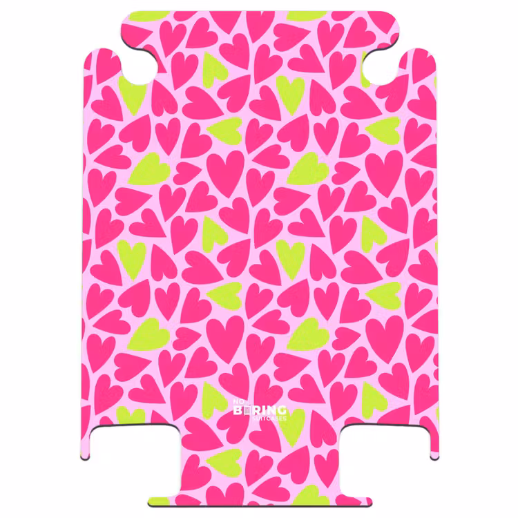 CaseSwap™ - Pink and lime green hearts on light pink background — 1