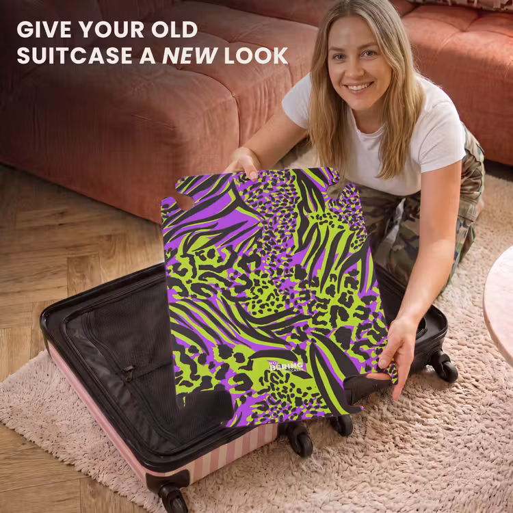 CaseSwap™ - Wild animal print in purple, lime green and black — 3