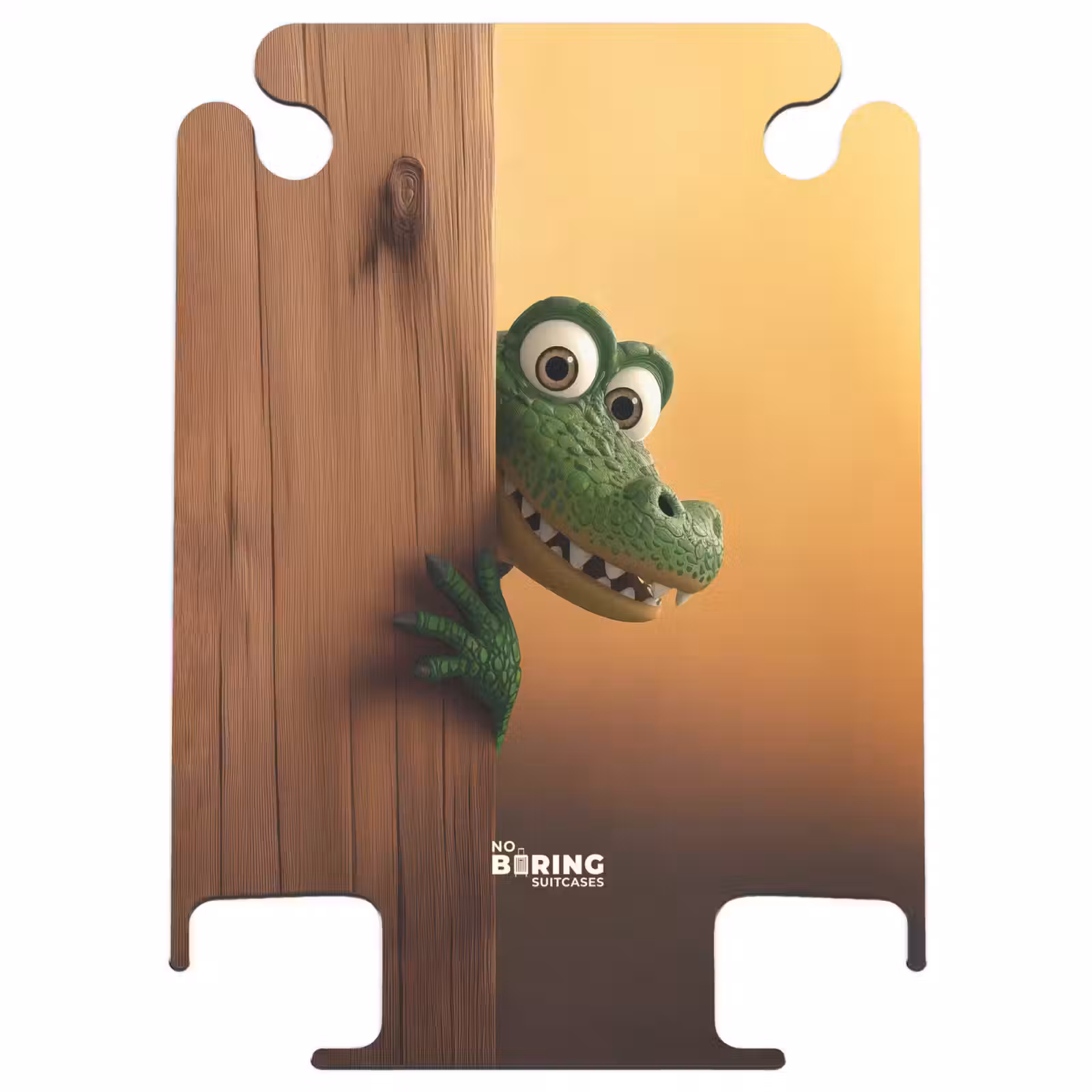 CaseSwap™ - Big-eyed crocodile behind wooden wall — 1