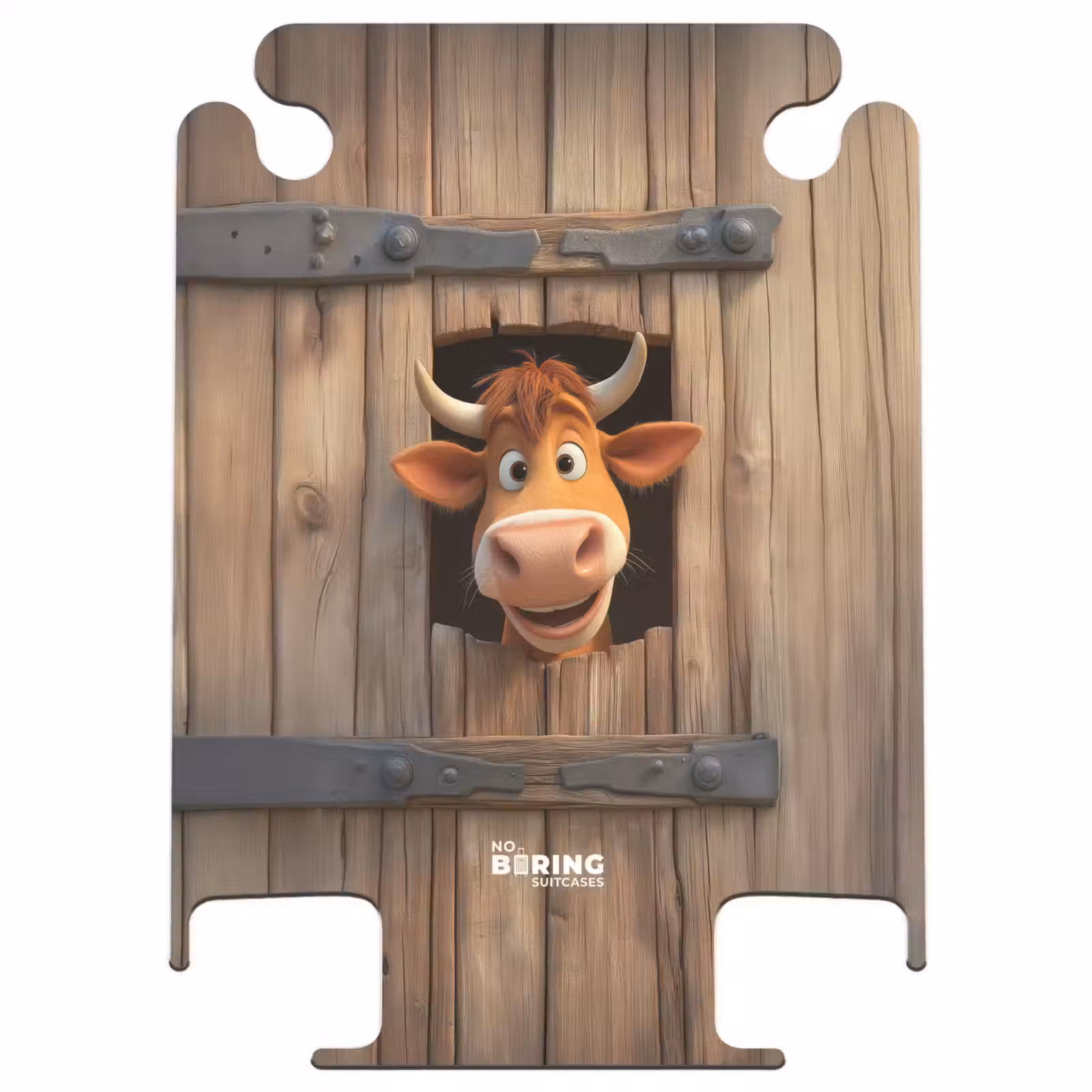 CaseSwap™ - Brown bull pokes head through wooden door — 1