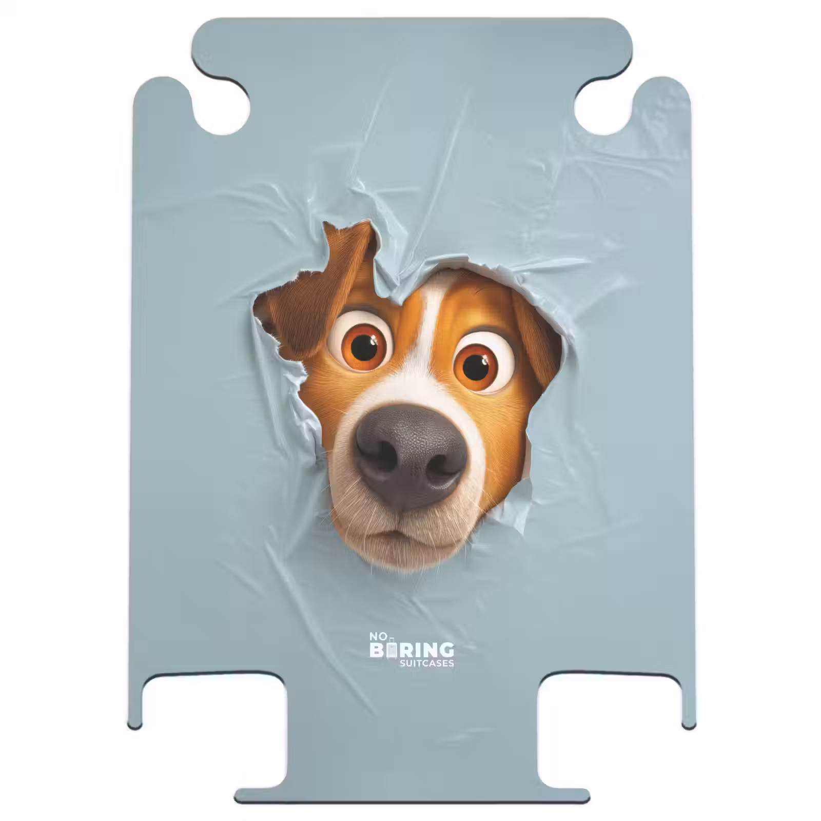 CaseSwap™ - Brown dog through torn blue plastic — 1