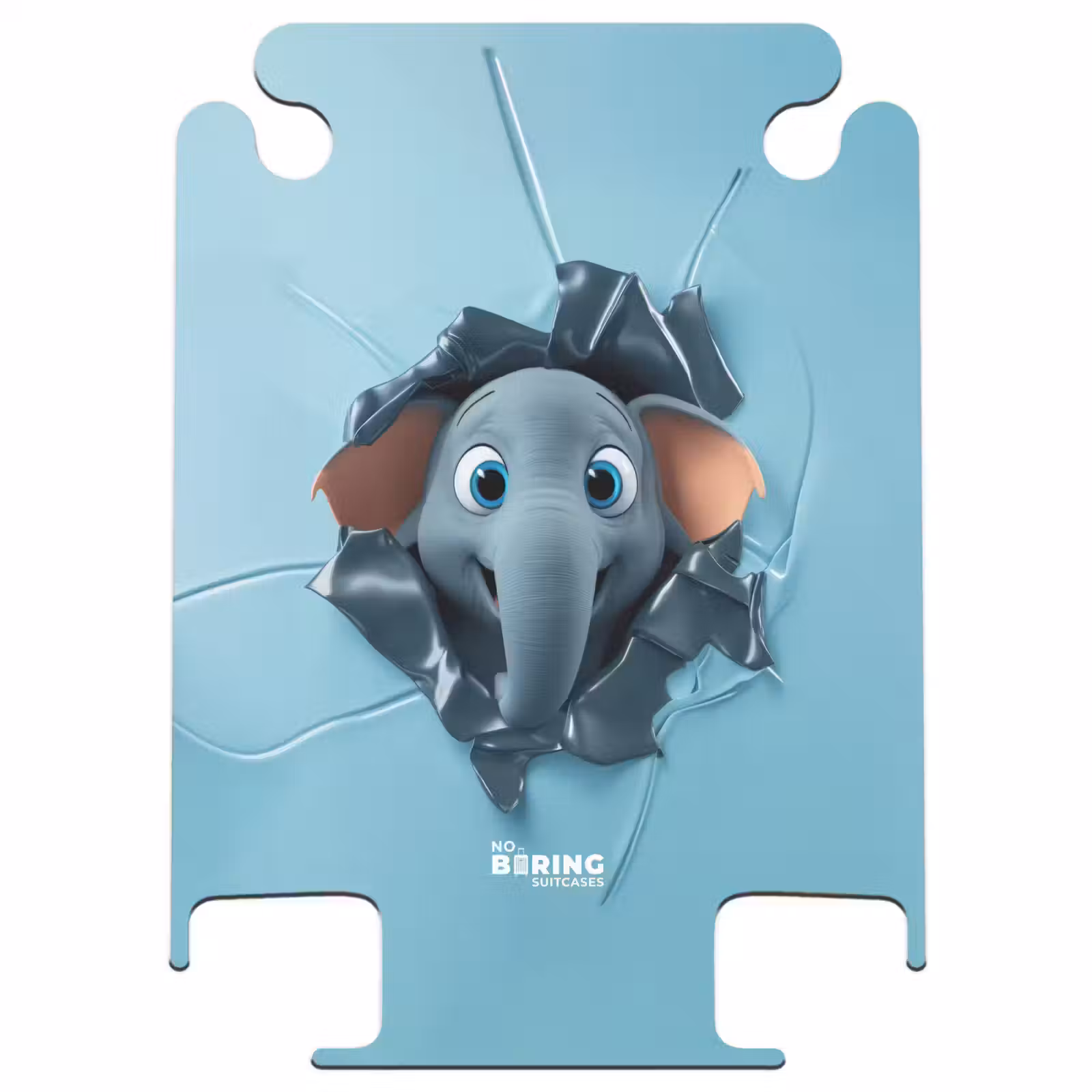 CaseSwap™ - Happy elephant looks through torn background — 1