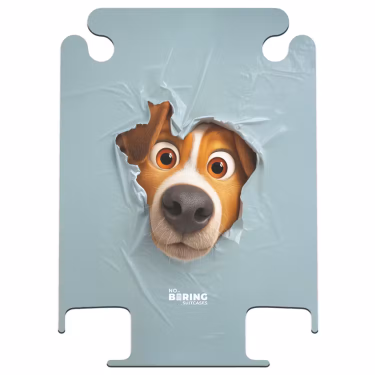 CaseSwap™ - Brown dog through torn blue plastic — 1