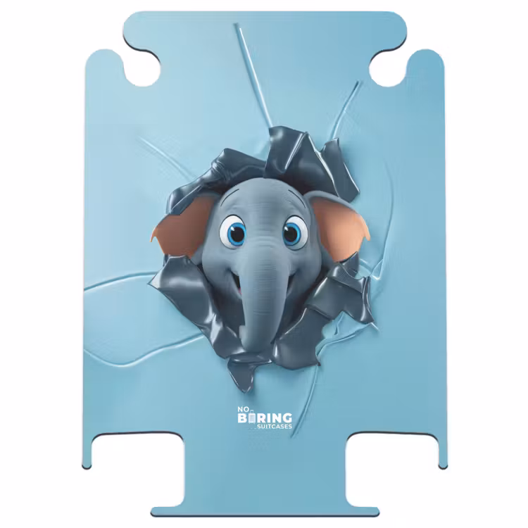 CaseSwap™ - Happy elephant looks through torn background — 1