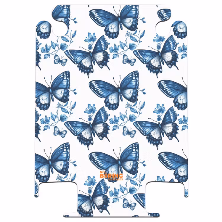 CaseSwap™ - Blue - Butterflies - Flowers - White — 1