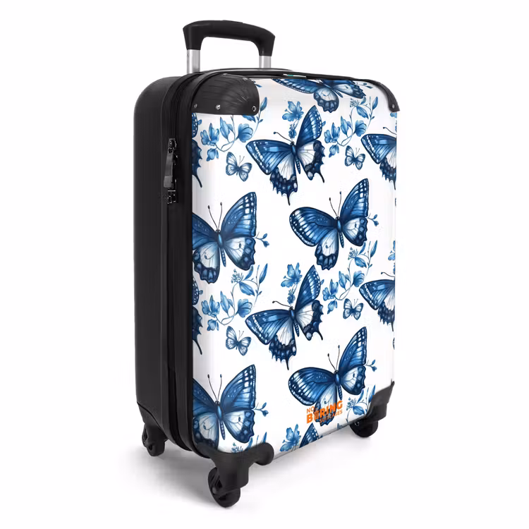 CaseSwap™ - Blue - Butterflies - Flowers - White — 2