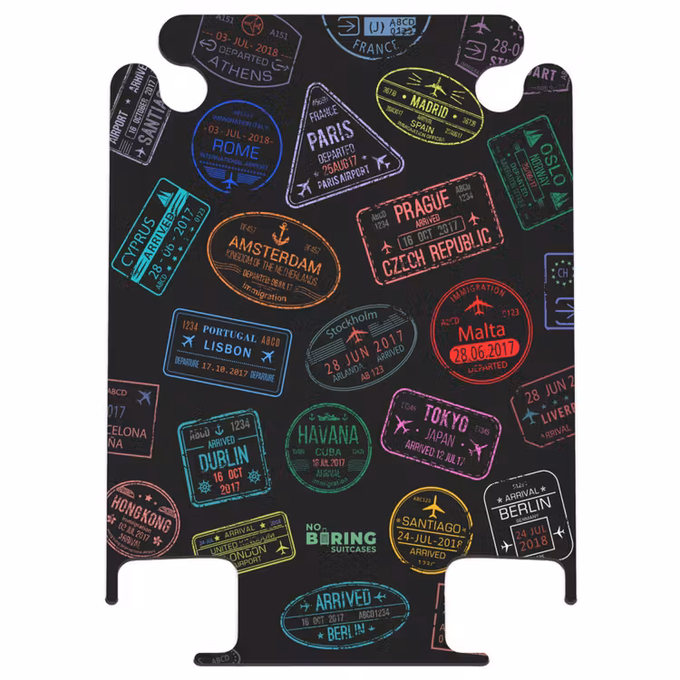 CaseSwap™ - Passport Stamps - Colorful - Black — 1