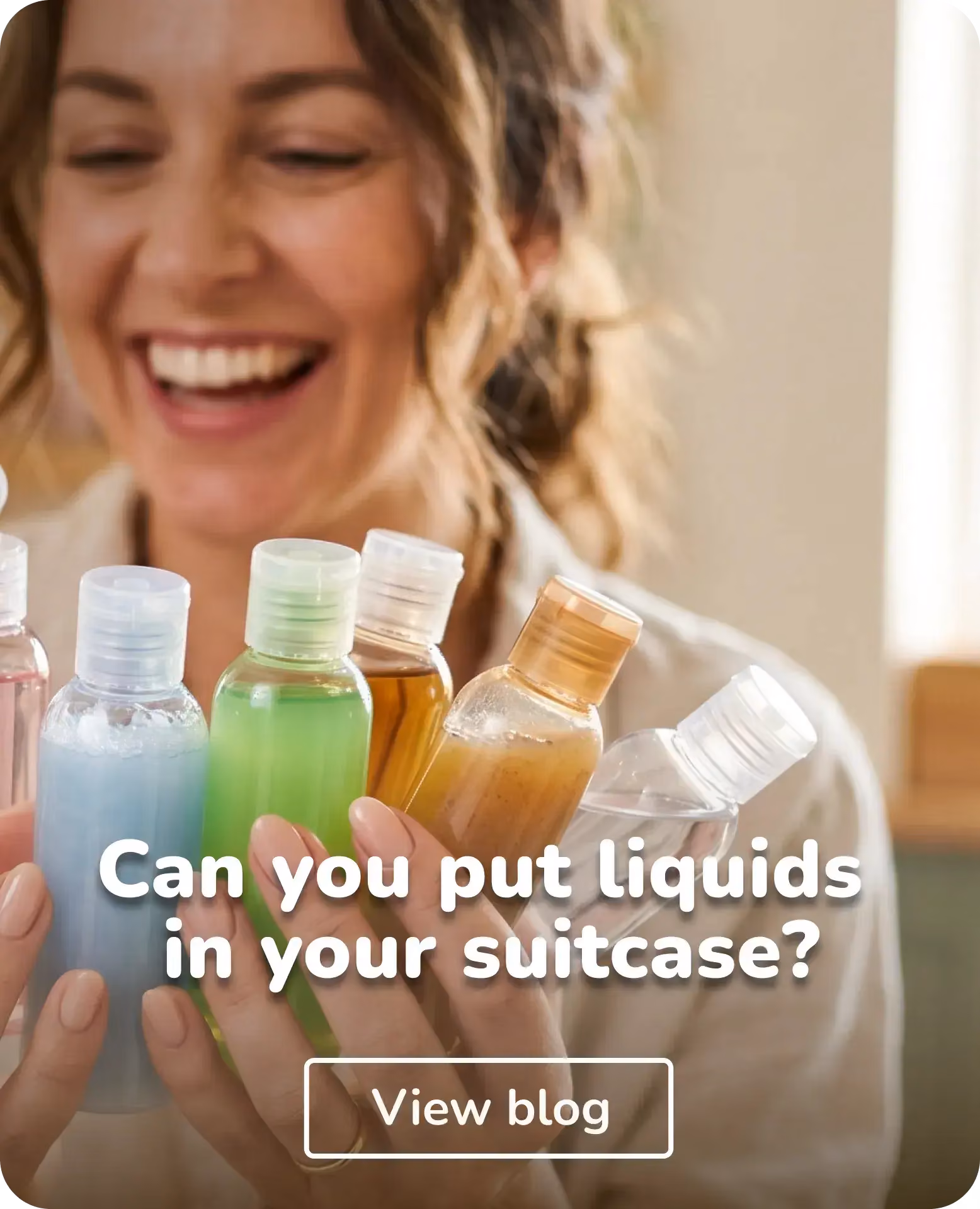 woman with liquids in hand