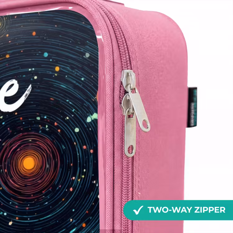 Children's suitcase with name - Pink - Stars - Planets - Colorful — 4