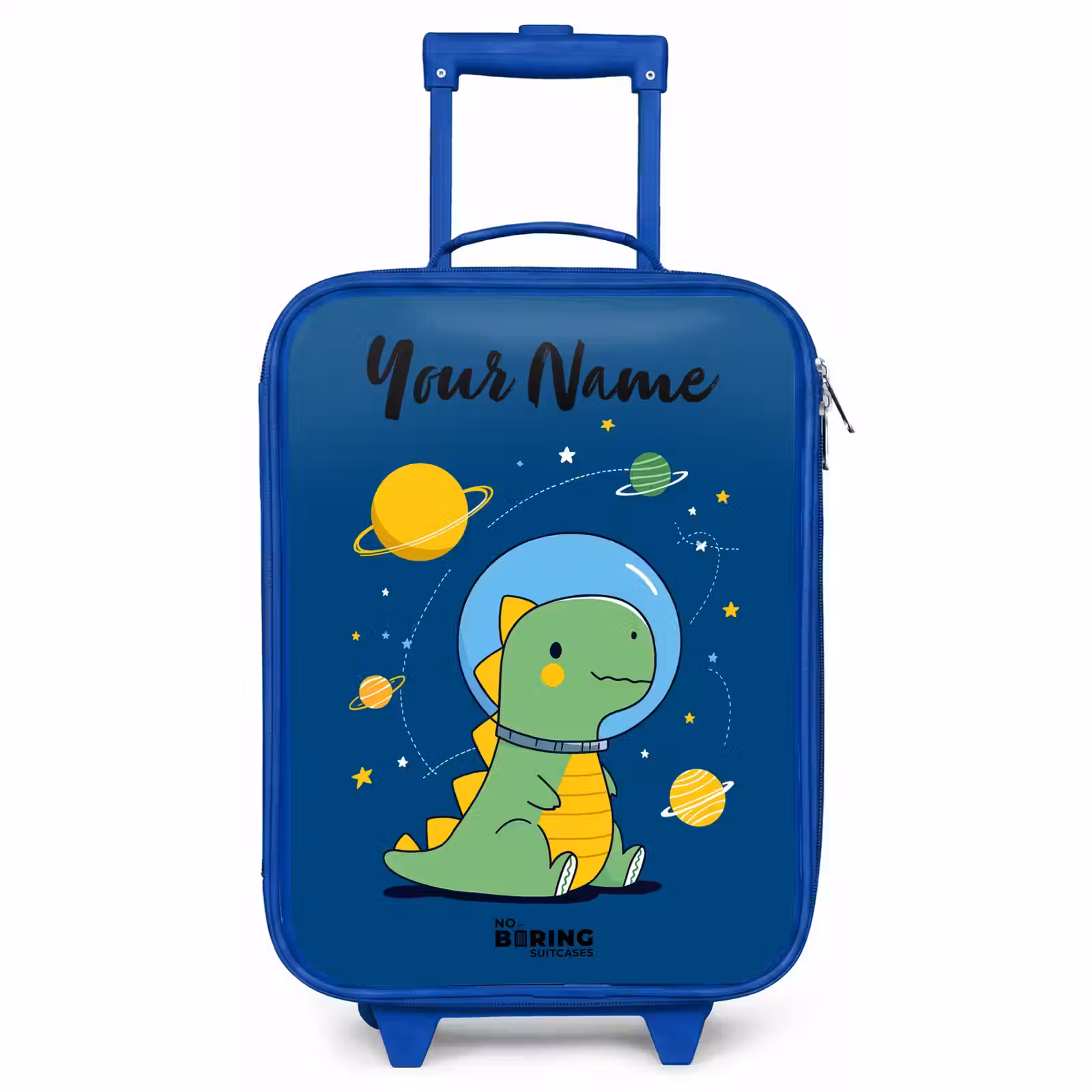 Children's suitcase with name - Blue - Dino - Planet - Star - Blue — 1