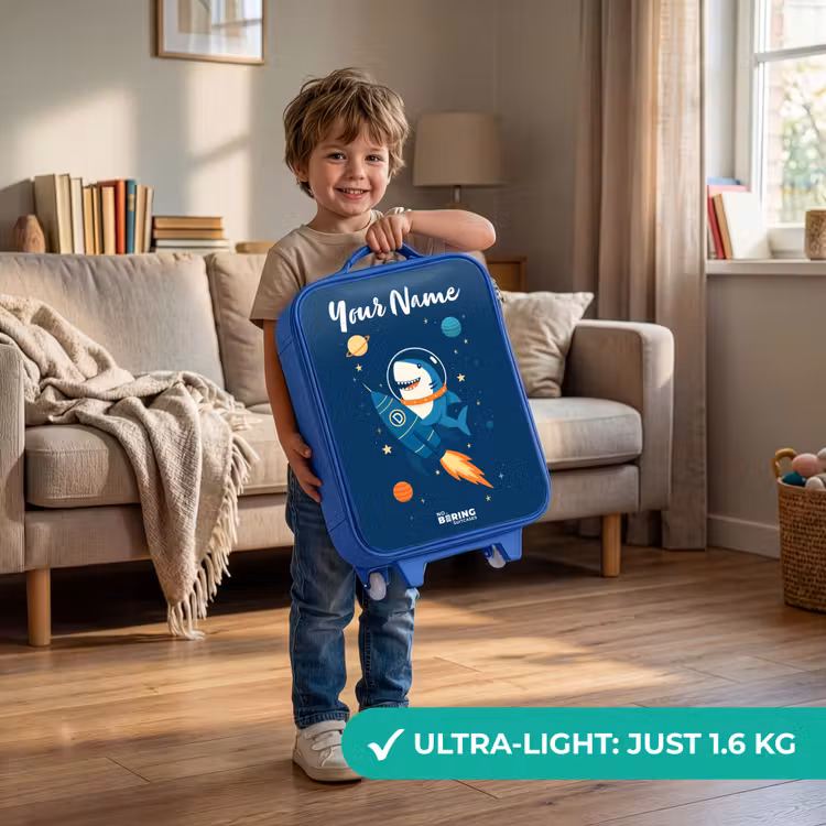 Children's suitcase with name - Blue - Animal - Space - Planet - Rocket — 3