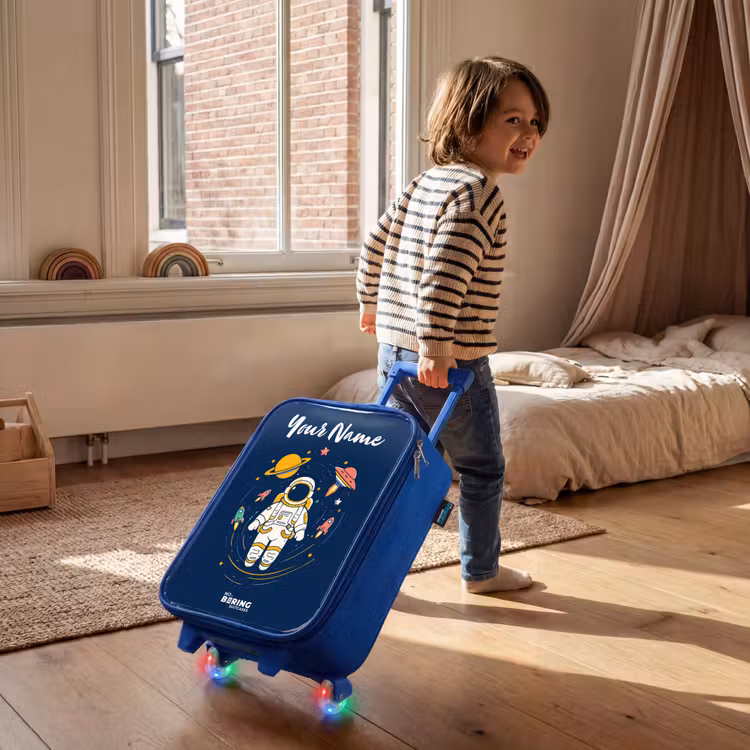 Children's suitcase with name - Blue - Astronaut - Planet - Stars - Rocket — 2
