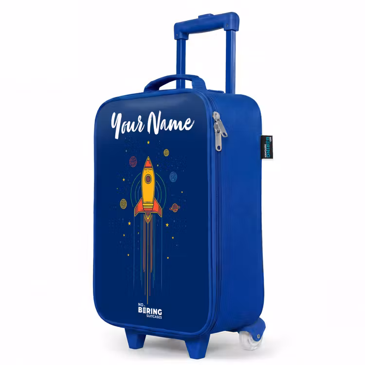 Children's suitcase with name - Blue - Rocket - Planets - Stars — 5