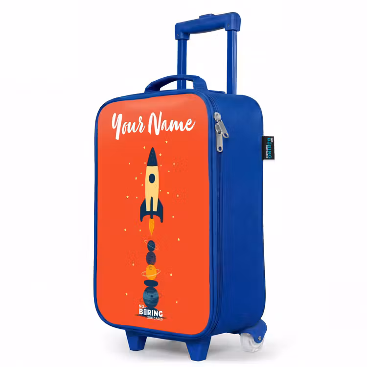 Children's suitcase with name - Blue - Rocket - Stars - Planets — 5