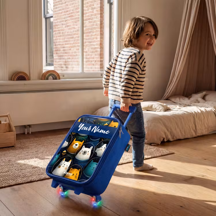 Children's suitcase with name - Blue - Animals - Stars - Planets - Astronaut — 2
