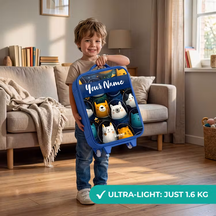 Children's suitcase with name - Blue - Animals - Stars - Planets - Astronaut — 3