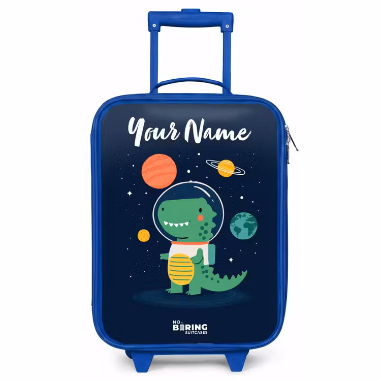 Children's suitcase with name - Blue - Space - Dino - Planets - Stars — 1