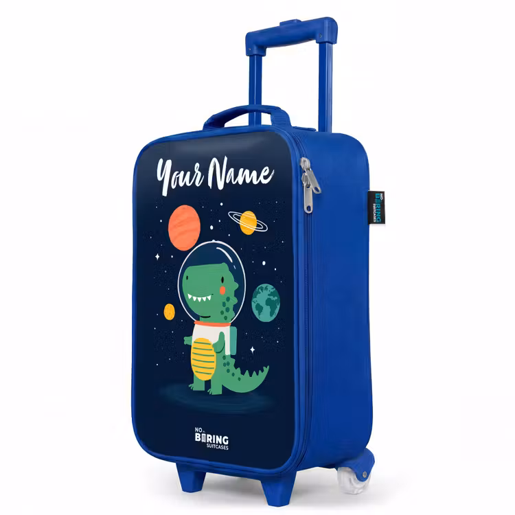 Children's suitcase with name - Blue - Space - Dino - Planets - Stars — 5
