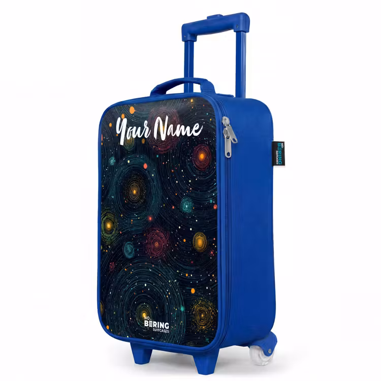 Children's suitcase with name - Blue - Stars - Planets - Colorful — 5