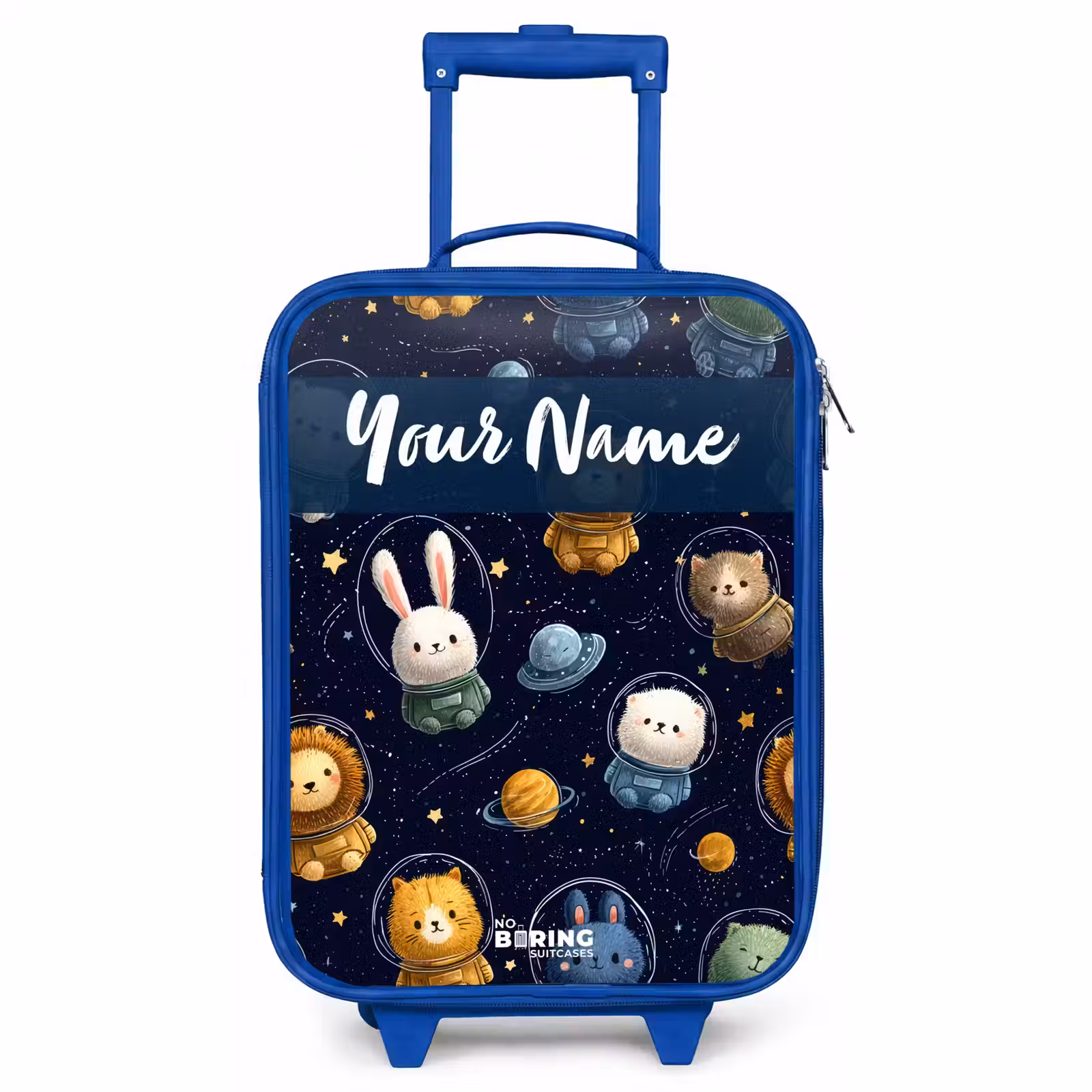 Children's suitcase with name - Blue - Animals - Astronaut - Planets - Stars — 1