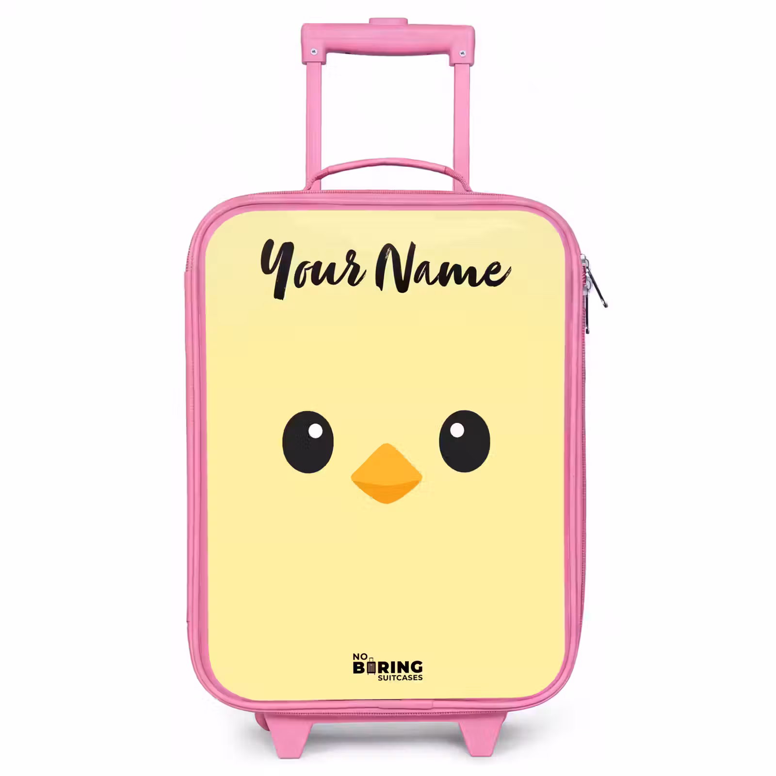 Children's suitcase with name - Pink - Kawai - Chick - Yellow — 1