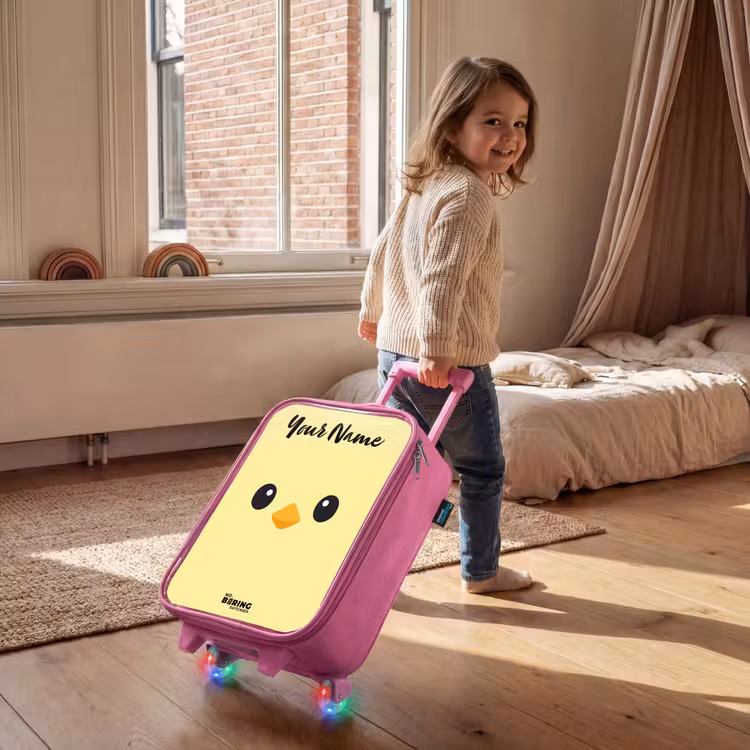 Children's suitcase with name - Pink - Kawai - Chick - Yellow — 2