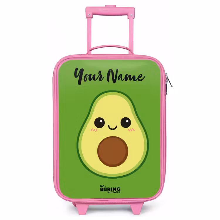 Children's suitcase with name - Pink - Kawai - Avocado - Green — 1