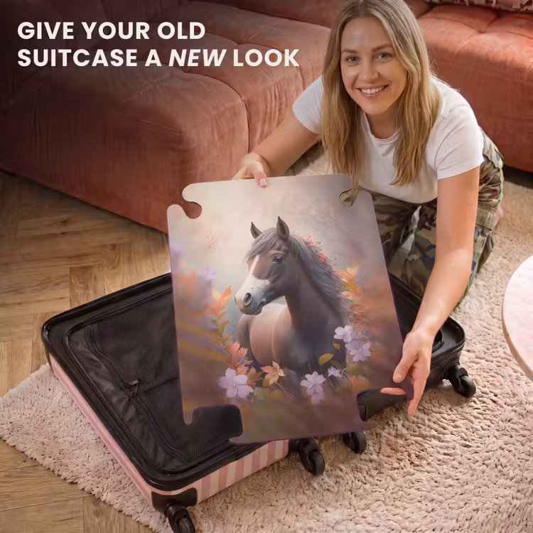 CaseSwap™ - Suitcase - Horse - Flowers - Nature - Purple - Animals — 3