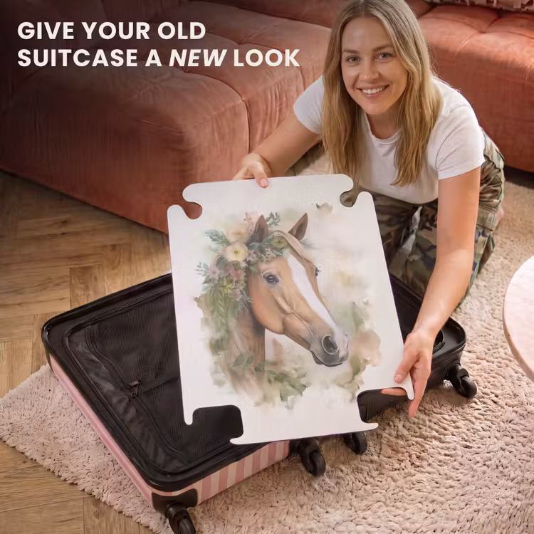 CaseSwap™ - Suitcase - Horse - Flowers - Nature - Watercolor - Animals — 3