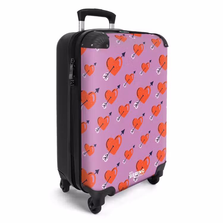 CaseSwap™ - Patterns - Pattern of red hearts with arrows on purple background — 2