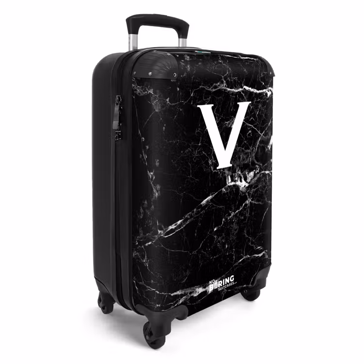 CaseSwap™ - Marble print - Black - Letter V — 2