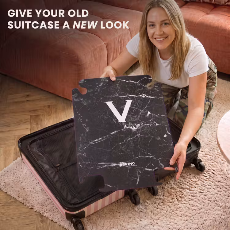 CaseSwap™ - Marble print - Black - Letter V — 3