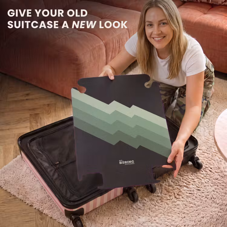 CaseSwap™ - Black background with cascading green zigzag stripes — 3