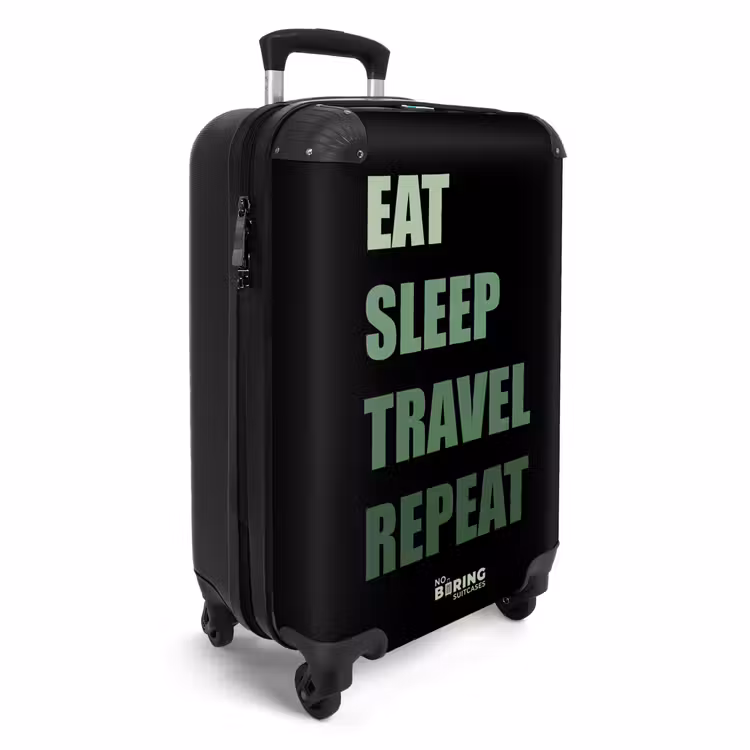 CaseSwap™ - Black background with green text Eat Sleep Travel Repeat — 2