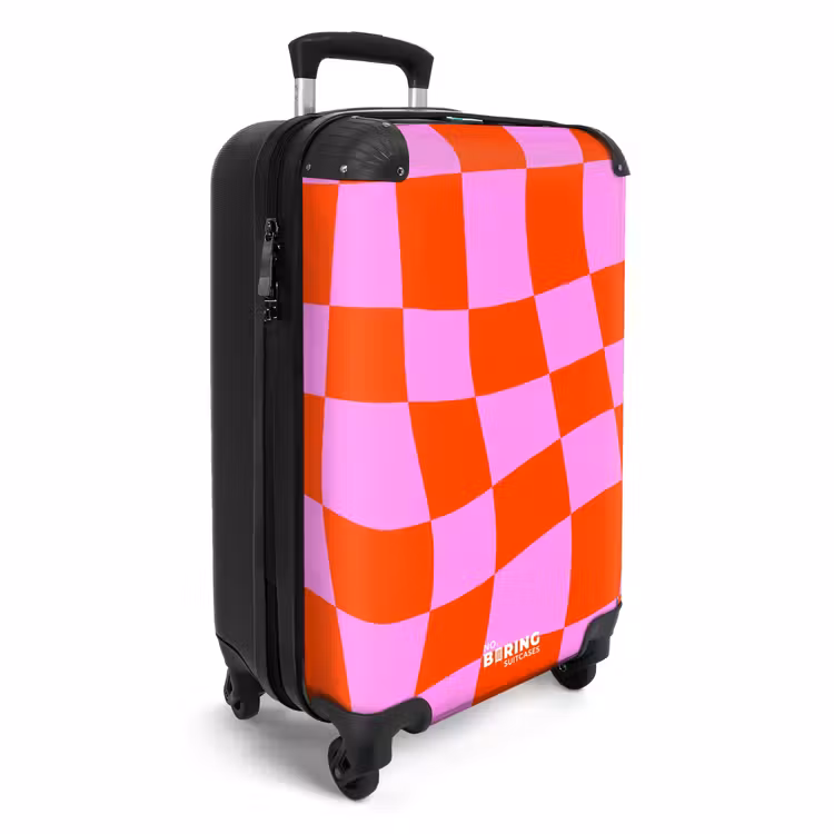 CaseSwap™ - Wavy checkerboard pattern in red and pink — 2