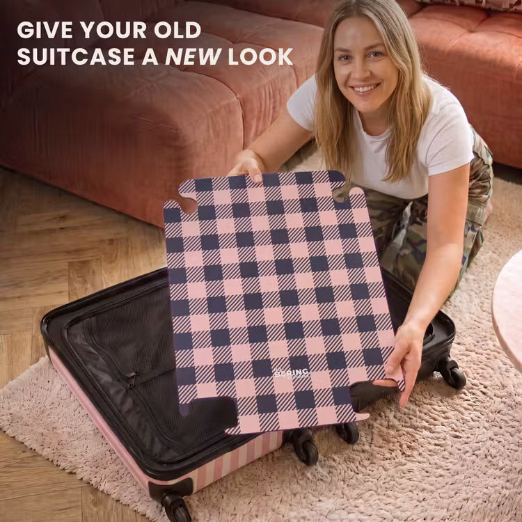 CaseSwap™ - Checkered checkerboard pattern in pink and black — 3
