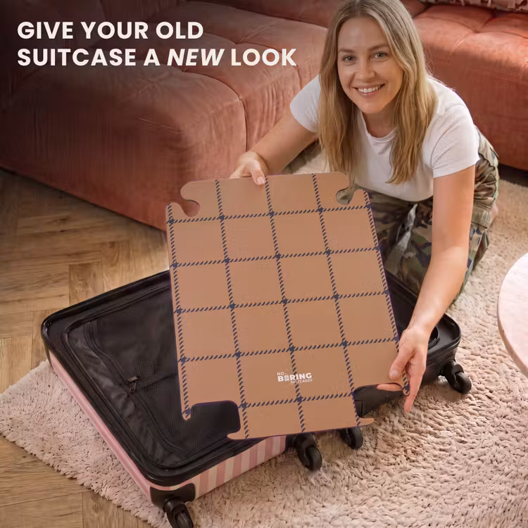 CaseSwap™ - Checkered pattern with herringbone lines in brown and black — 3