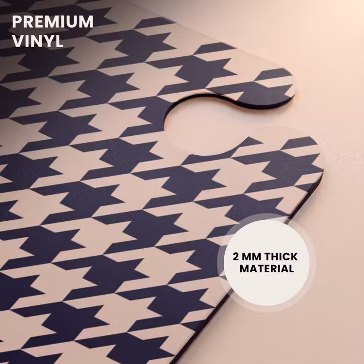 CaseSwap™ - Pied-de-poule pattern in beige and dark blue — 6