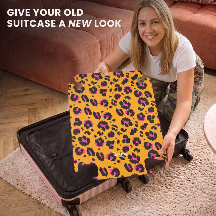 CaseSwap™ - Panther spots in black and pink on an orange background — 3