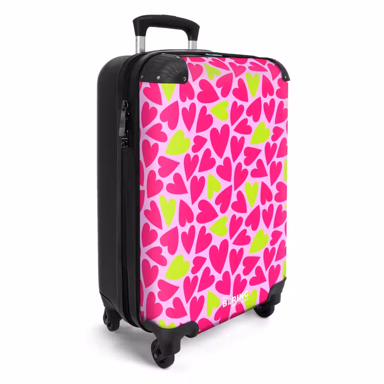 CaseSwap™ - Pink and lime green hearts on light pink background — 2