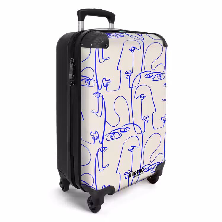 CaseSwap™ - Faces in blue line on beige background — 2