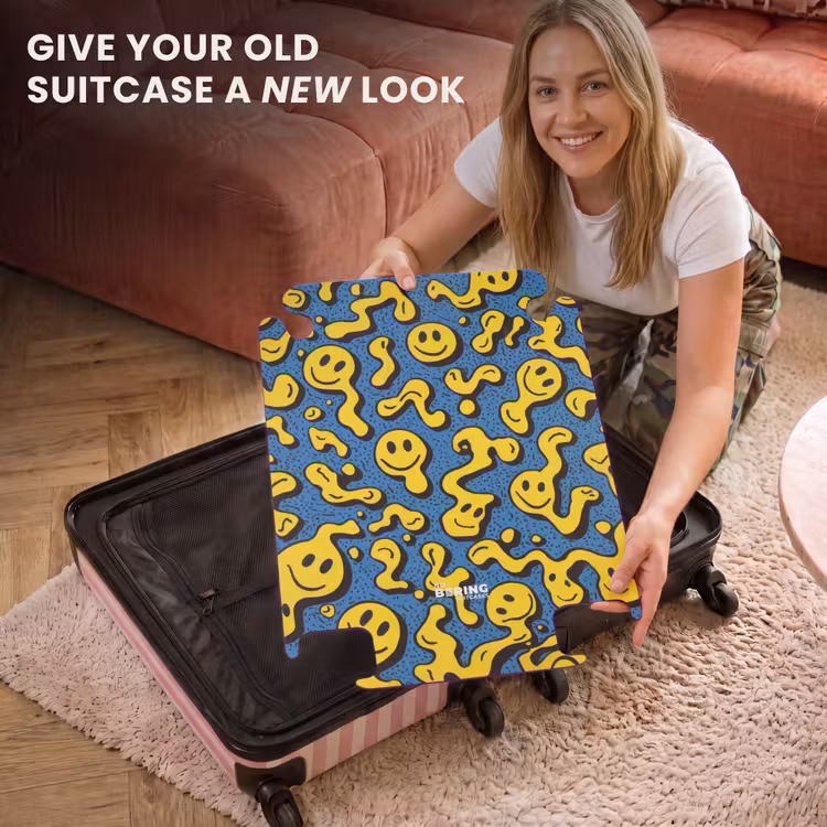 CaseSwap™ - Flowing smiley faces on a blue background — 3