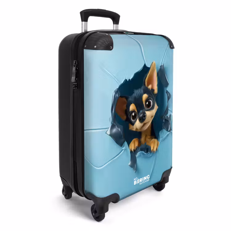 CaseSwap™ - Small chihuahua pokes head through blue wall — 2