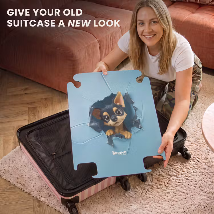 CaseSwap™ - Small chihuahua pokes head through blue wall — 3