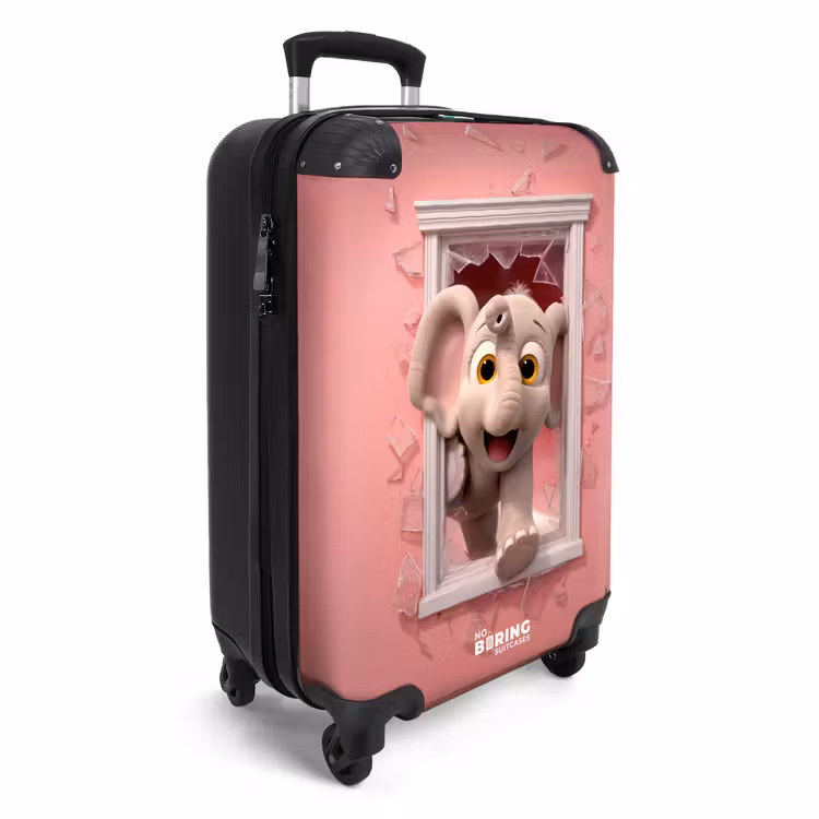 CaseSwap™ - Elephant breaks through pink glass window — 2