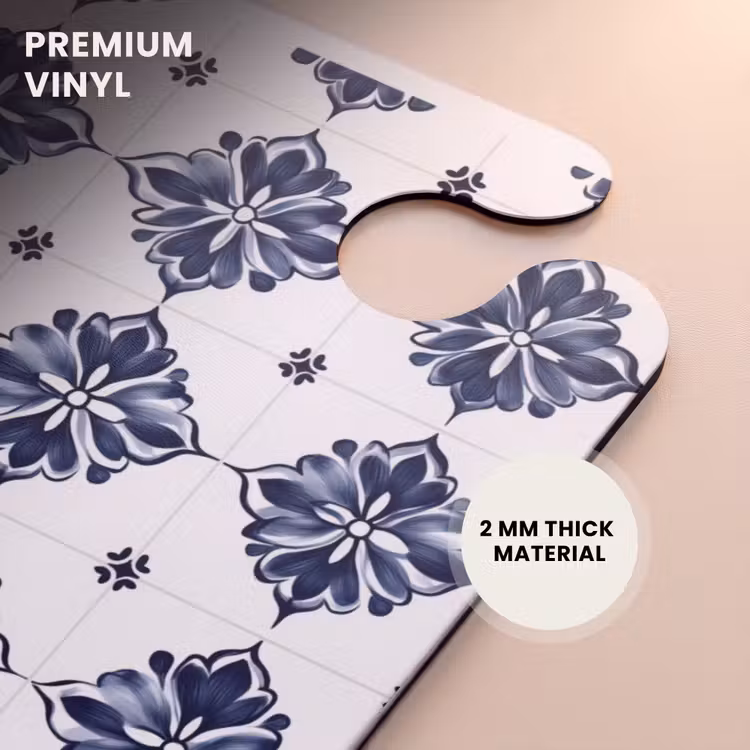 CaseSwap™ - Tile pattern - Blue - White - Flower — 6
