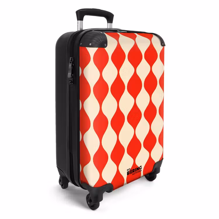 CaseSwap™ - Wavy pattern - Retro - Red - Beige — 2
